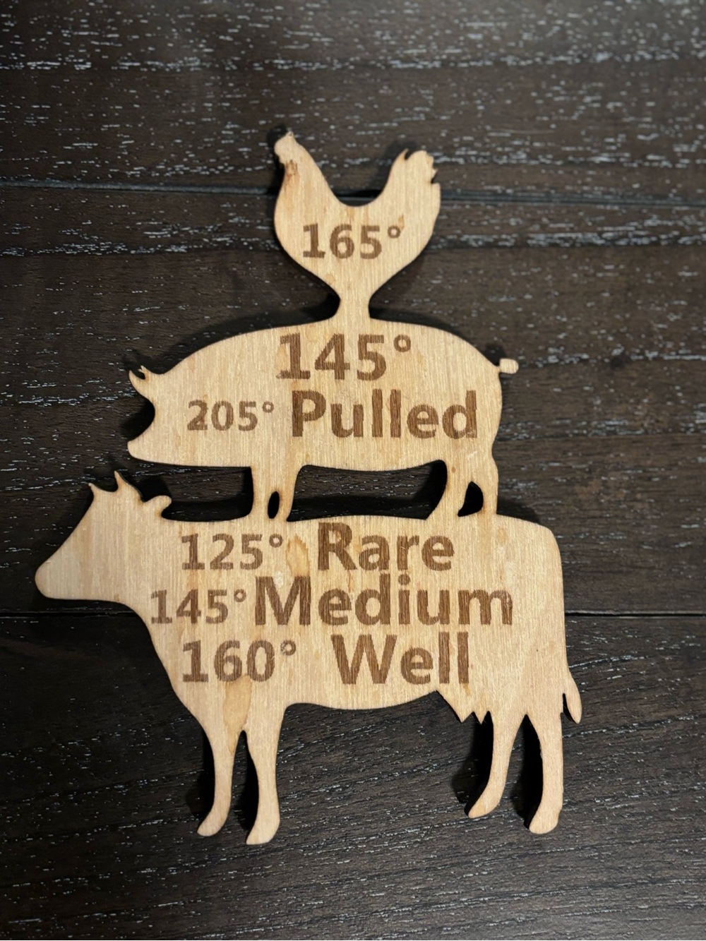 Wooden Meat Temperature Magnet